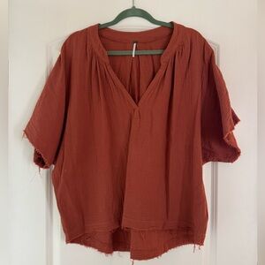 Elegant Terracotta Women's Blouse